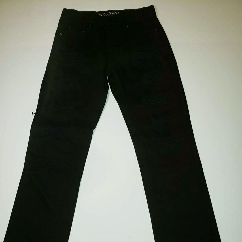 Girls black distressed ripped jeans